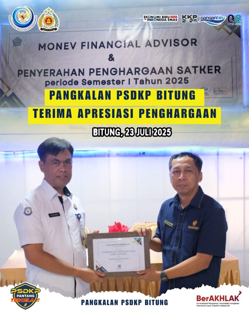 Pangkalan PSDKP Bitung Menerima Apresiasi Penghargaan