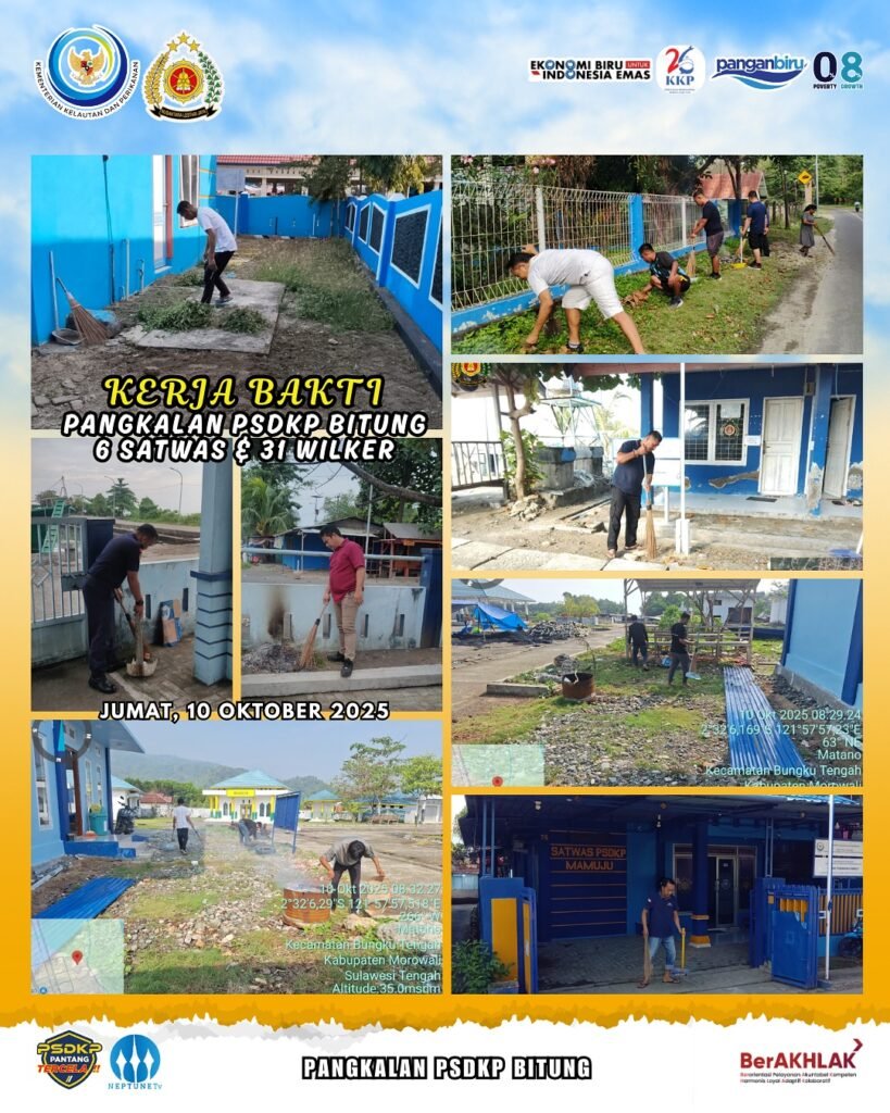 Kegiatan Jumat Bersih di lingkungan Pangkalan PSDKP Bitung