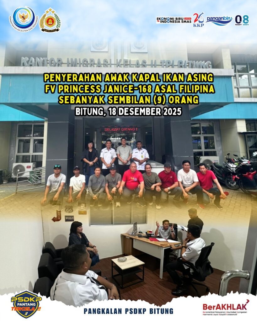 penyerahan 9 (sembilan) awak kapal ikan asing