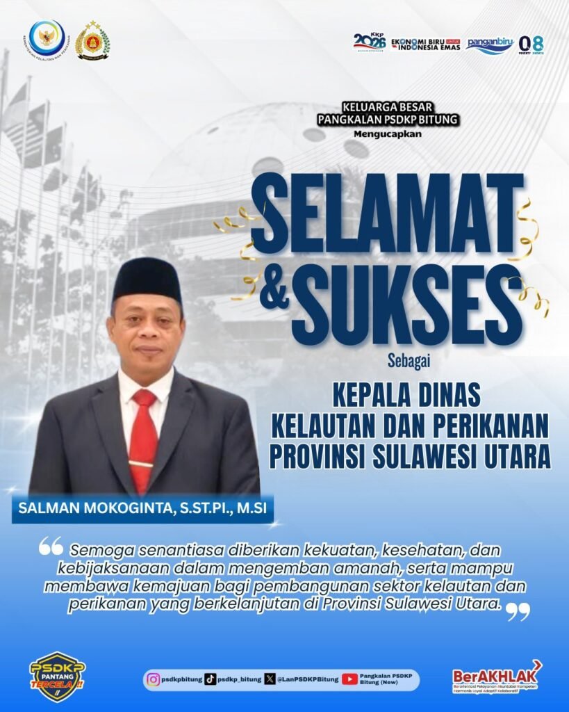 Selamat dan Sukses Pelantikan Kepala Dinas Kelautan dan Perikanan Provinsi Sulawesi Utara
