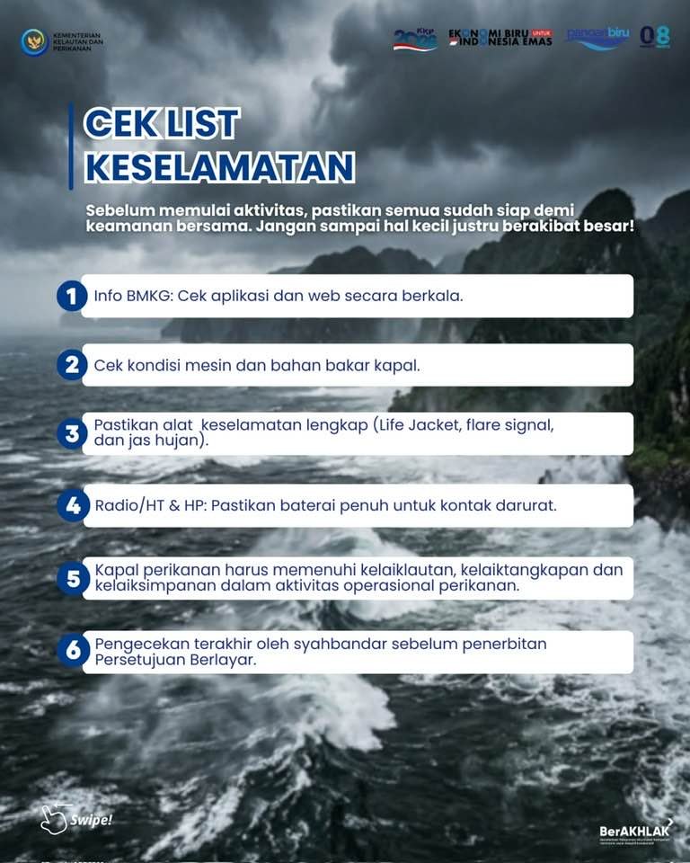 Cek List Keselamatan Sebelum Melaut